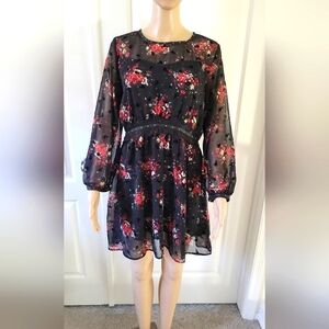 ZARA Floral Midi Dress Size L
